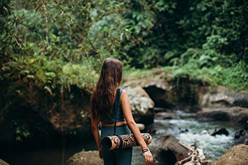 Mandala Black Cork Yoga Mat 1.5mm for Hot & Power Yoga | Eco-Friendly & Studio Quality with Carrying Strap