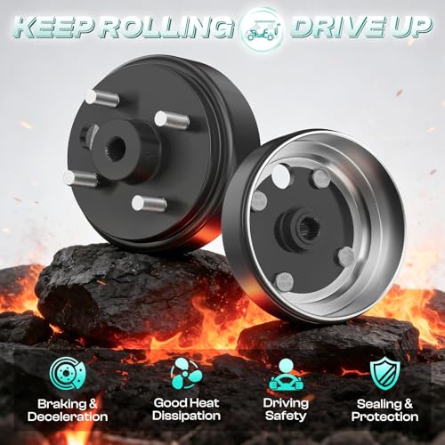 Drive-Up Golf Cart Brake Drum Hub Assembly for EZGO TXT Electric 1982+ - 2 Pack, Includes Variation