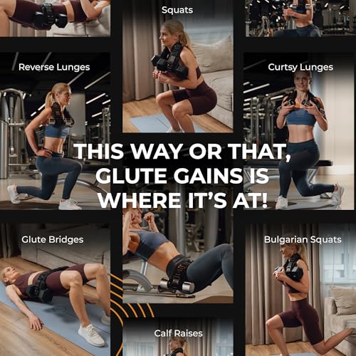JACKED ASS BELT Black Hip Thrust Belt for Dumbbells & Kettlebells - Premium Glute Workout