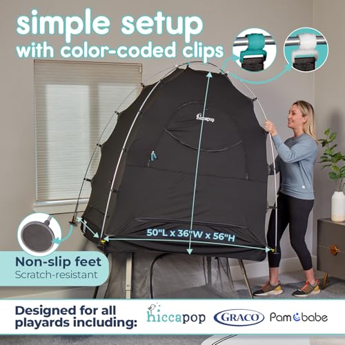 Hiccapop Shadow Blackout Tent for Pack and Play, Blocks 99% of Light