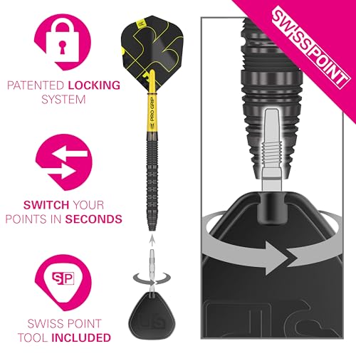 Target Darts Bolide Void 23G Black & Yellow Tungsten Steel Tip Darts Set