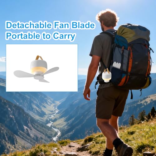 Rechargeable Portable Camping Fan with Light & Remote - Indoor & Outdoor Use