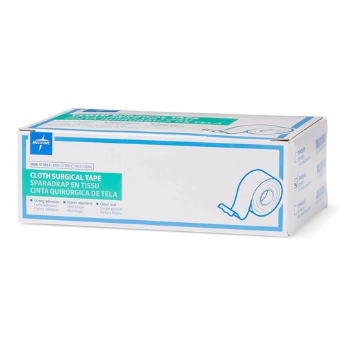 Medline Essentials Silk-Like Cloth Surgical Tape, 2 Inch x 10 Yards per Roll, Box of 6 Rolls