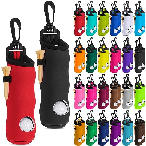 WILLBOND 48 Pcs Golf Ball Carry Bag & Tee Holder Set - 24 Colors (Variation: Simple)