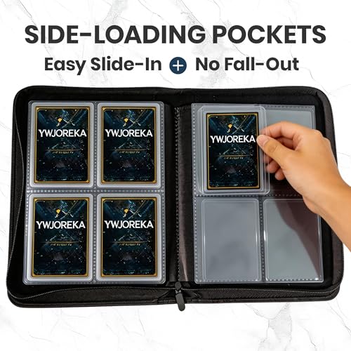 Green Toploader Card Binder with 4 Pockets Holds 128 3x4 Rigid Cards PU Leather