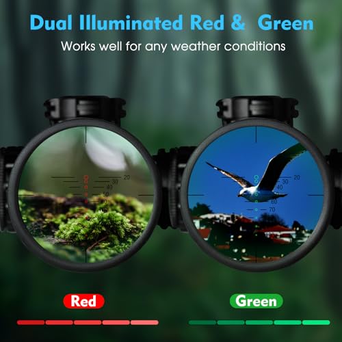 HILIYOT 1.5-5x32 Crossbow Scope with Locking Ring, Waterproof, Illuminated Reticle, 250-450 FPS