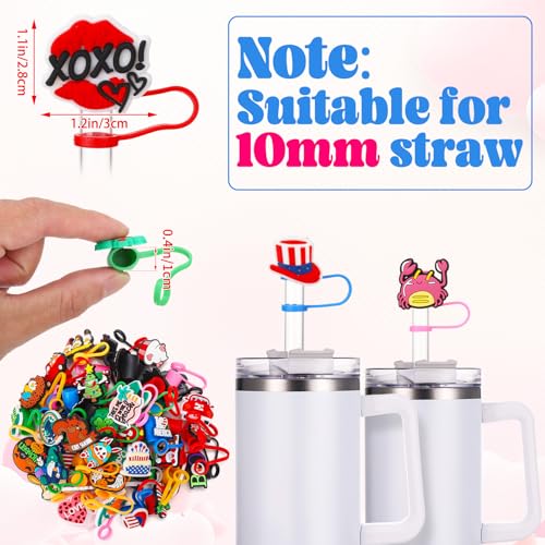 50 Pcs Holiday Silicone Straw Cover Caps for Stanley 10mm Tumblers - Halloween Theme