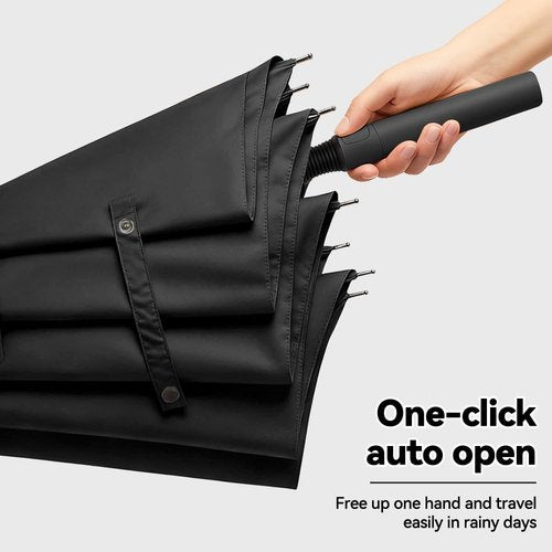 TOPSAIL Fast Drying Heavy Duty Windproof Large Umbrella for Rain & Sun, Big Automatic Open Golf Umbrellas Wind Resistant, 57 Inch Extra Large Oversized Stick Umbrella for 2 Persons-Black
