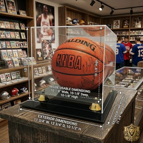 Max Protection Acrylic Basketball Display Case with Mirror Back - UV Protected, Fully Assembled