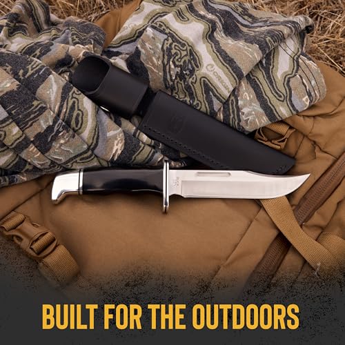 Buck Knives 119 Special Fixed Blade Hunting Knife Black/Silver, Sheath, 6-Inch Blade