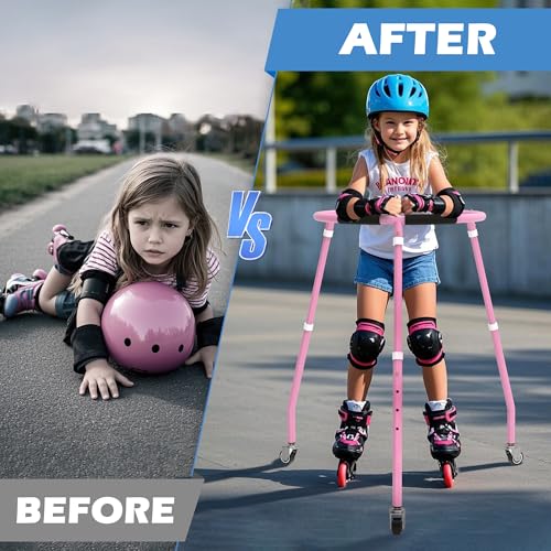 GanFindX Kids Adjustable Roller Skating Trainer - Blue, Height 70-85cm
