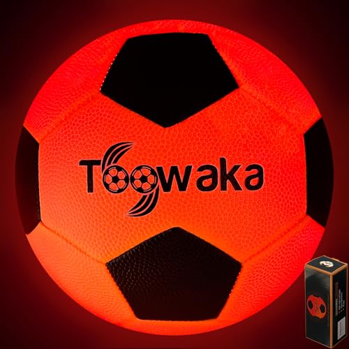 Size 5 Glow in The Dark Soccer Ball with LED Lights - Waterproof & Durable