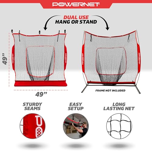 7x7 Baseball & Softball Practice Hanging Net for Hitting and Pitching