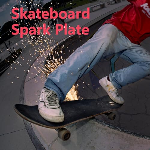 Skateboard Spark Plate with Foot Pressure Slider - Friction Spark Tool