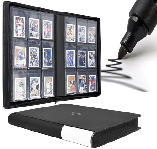 D DACCKIT Semi Rigid Card Binder for Trading & Sports Cards - Holds 540 Sleeved Cards, Black