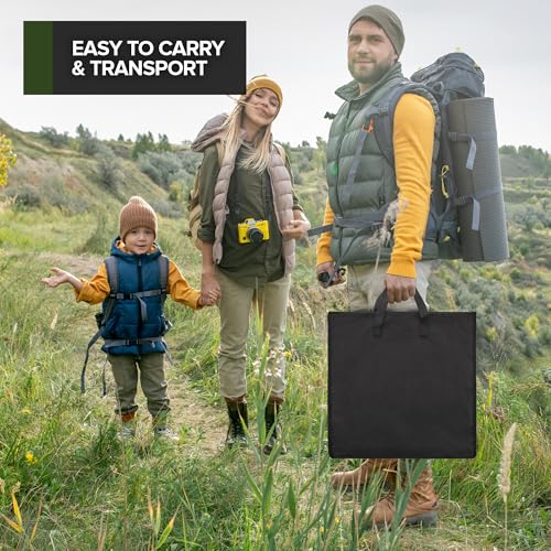 Carbon Steel Foldable Campfire Grill with Non-Stick Surface Portable Cooking Grate & Griddle