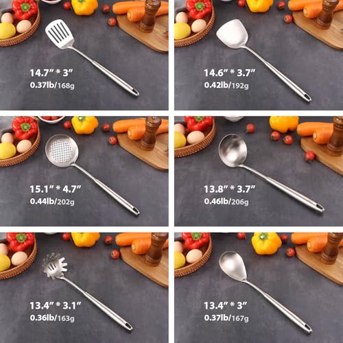 18/10 Stainless Steel Kitchen Utensil Set - 12-Piece All Metal Cooking Tools - Variation of THIS Listing