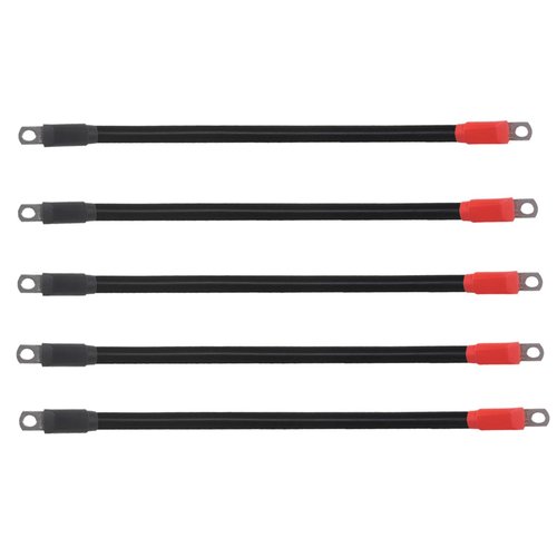 WLOOD Golf Cart Battery Cable Set for Club Car DS 1995-Up 48 Volt, 4 Gauge Welding Cable(Set of 5)