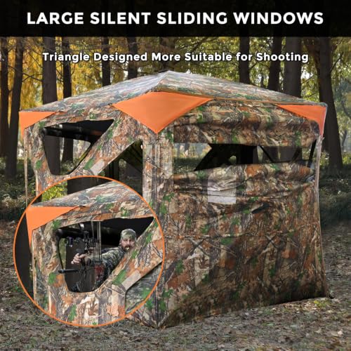 5-Sided Deer Hunting Blind with 360° See-Through Mesh & Large Interior Space