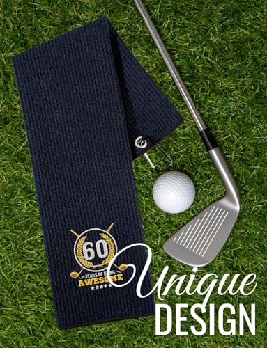 Golf Towel with Carabiner for Men & Golf Lovers - 16x24 Microfiber Cleaning & Absorbent Gift