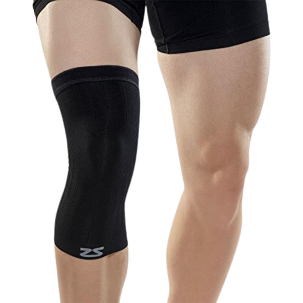 Zensah Compression Knee Sleeve - Knee Brace to Relieve Knee Pain and Treat Runners Knee for Men and Women (Medium, Midnight Black)