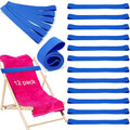 Jexine 12 Pcs Blue Towel Bands Clips for Beach & Cruise - Stretchable Chair Straps