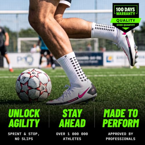 LUX Sports DualGrip Soccer Grip Socks - Small White Pack of 1