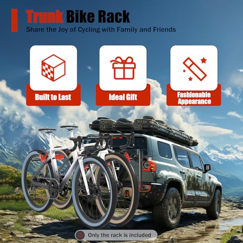 Foldable Car Bike Rack for 3 Bicycles - Trunk Mounted Bicycle Carrier