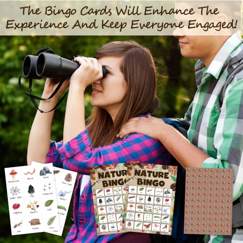 Nature Bingo Game Cards for Adults - Brown Natural Theme, 24 Player Set