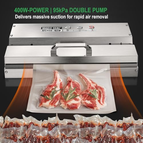 16-Inch Commercial Vacuum Sealer with Stainless Steel Construction, Automatic Food Packaging Machine