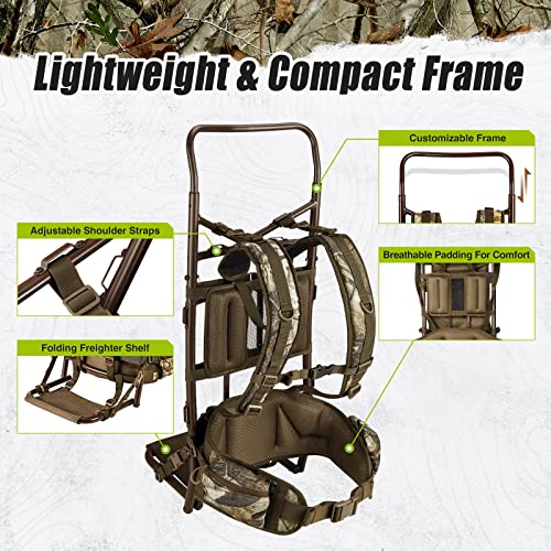 TIDEWE Next Camo G2 Hunting Backpack 90L External Frame Pack for Deer Hunting