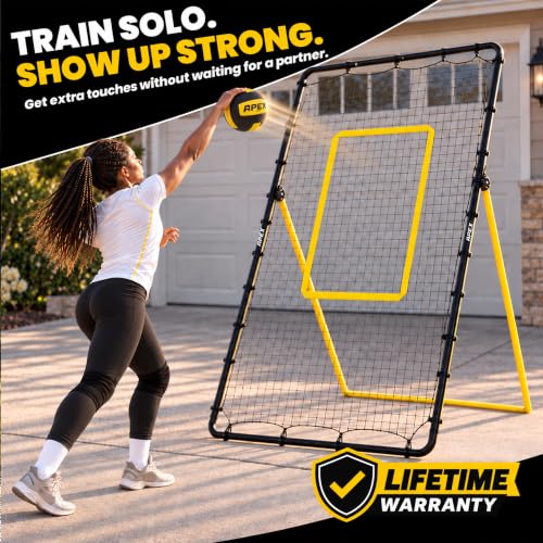 Apex Sports Volleyball Rebounder - Adjustable 7x4 ft Training Net for Practice