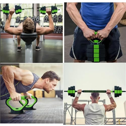 4-in-1 Adjustable Dumbbell Set with Barbell, Kettlebell & Push-Up Stand - 44lbs Fitness Equipment for Home Gym