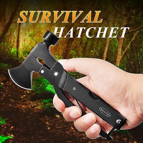 RoverTac 14-in-1 Camping Multi-Tool Axe with Black Sheath – Knife, Hammer, Saw, Screwdrivers