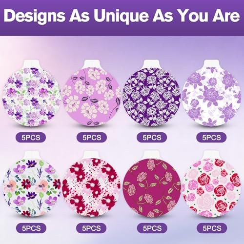 40 Pack Waterproof Flower Pattern Libre 3 Plus Sensor Covers for CGM