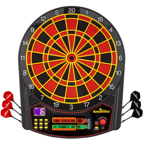 Arachnid Cricket Pro 450 Electronic Dartboard - Black/Red, Regulation Size 15.5"