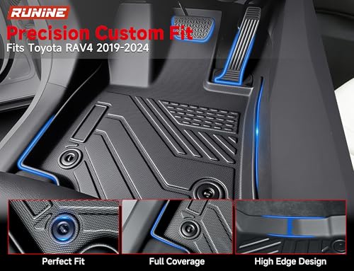 Toyota RAV4 Floor Mats Set 2019-2025 All Weather Custom Car Floor Liners