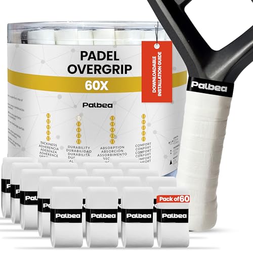 Padel Tennis Grip Tape Pack of 60 - Non-Slip Overgrip for Racket Handles