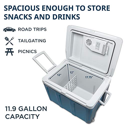 Ivation 48 Quart Electric Cooler & Warmer with Wheels & Handle, Portable 45L Travel Refrigerator