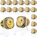 Basketball Championship Rings Bulk with Holder - 16 Pieces Award Gift