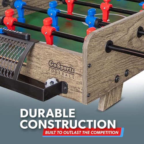Oak Variation 32 Inch Tabletop Foosball Game Set - Portable & Modern Design