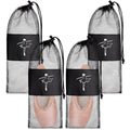 Mesh Dance Pointe Shoes Bag for Women Girls Black - 4 Pack