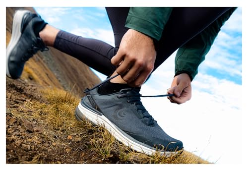 Topo Athletic Men's Traverse Hiking & Running Shoes Grey/Charcoal 11 - Cushioned & Durable 5MM Drop
