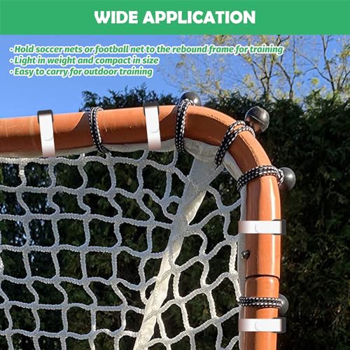 Soccer Net Fastener Set 60 Pcs - Self Stick Straps & 5.9' Bungee Cords for Goal Rebounder