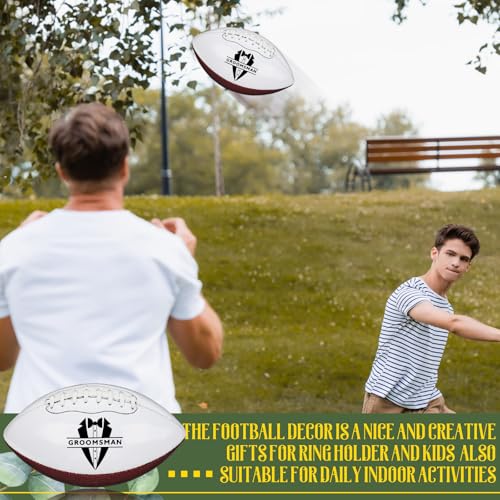 Stylish Groomsmen Football Gifts Pack of 10 with Inflator - Wedding Proposal Footballs