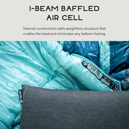 NEMO Fillo Elite Camping Pillow Black Pearl / Citron - Lightweight Travel Pillow