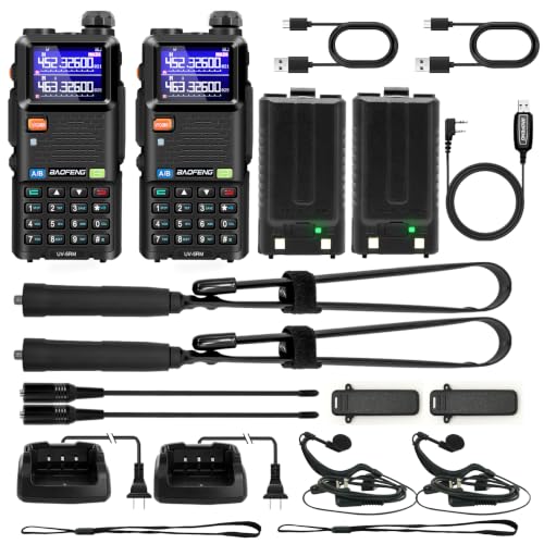 BAOFENG UV-5RM Ham Radio Handheld Two-Way Radio 10W Long Range 2 Pack