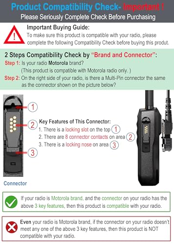 Commountain Speaker Microphone for Motorola Radio R5, XPR 3300/3500, 5 Pack