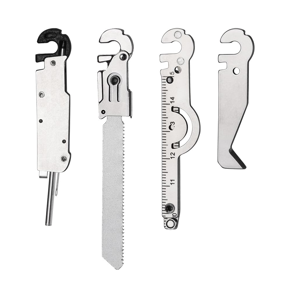 Roxon FT07 Bulid Your Own Multitool - FLEX Implements Tools Accessories Set (Box Cutter, Ruler & Magnetic grabber, Pen & Tweezers & Needle, T Shank Adapter)