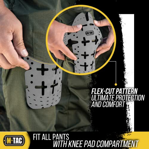 M-Tac Knee Pad Inserts Gray - Memory Foam Support for Construction & Tactical Pants (2 PCs)